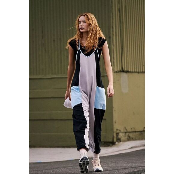 Free People Movement Hot Shot One Piece Colorblock Pockets Raindrop Combo S NWT - Picture 4 of 8